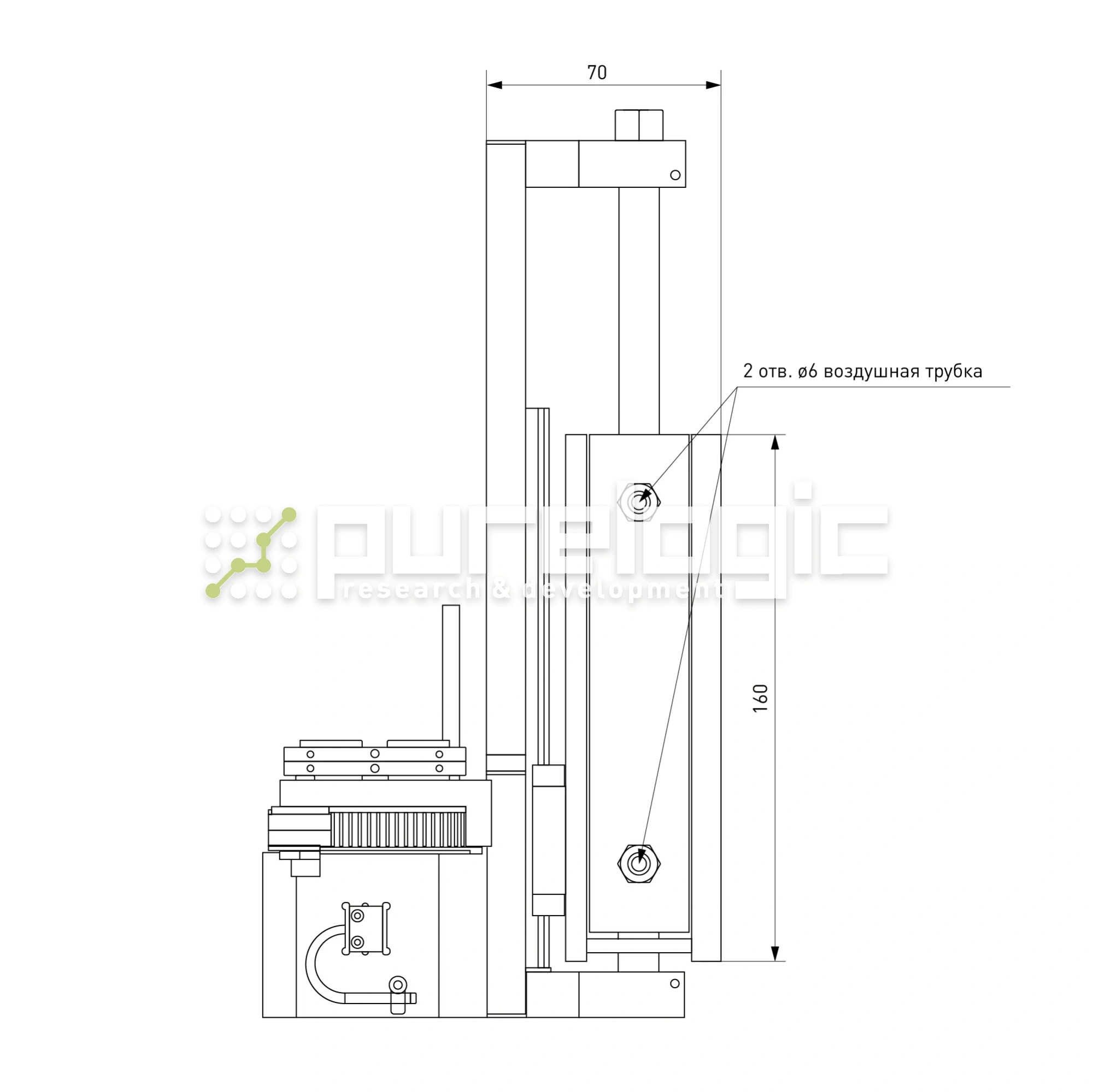 Пневматический подъемник осциллирующего ножа SRT91148 96 099 Пневматический подъемник осциллирующего ножа SRT91148 фото